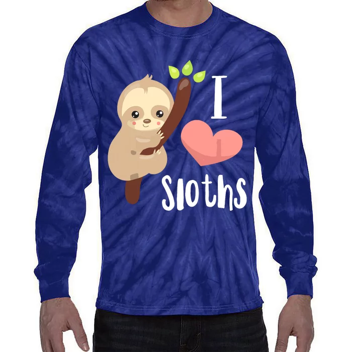 I LOVE Sloths! Cute Sloth Tie-Dye Long Sleeve Shirt