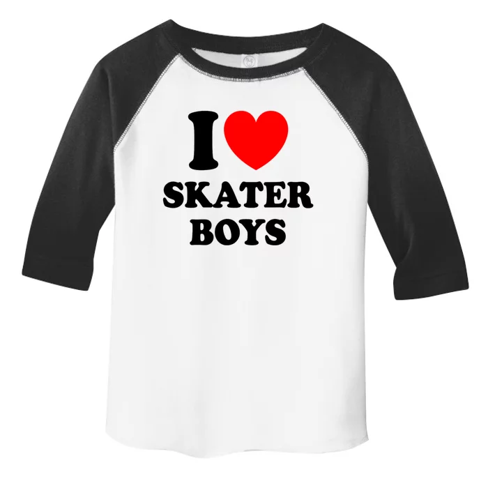 I Love Skater Boy Heart Skateboarding Toddler Fine Jersey T-Shirt