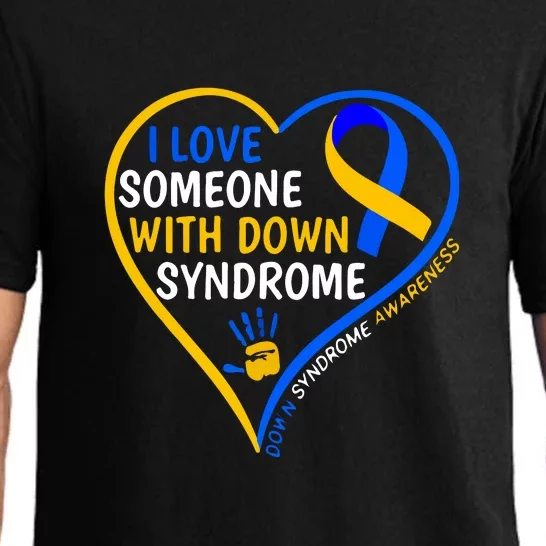 I Love Someone With Down Syndrome Ribbon Down Syndrome Awareness Gift Pajama Set