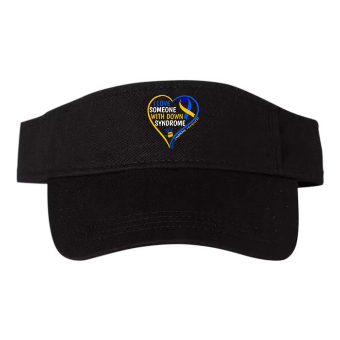 I Love Someone With Down Syndrome Ribbon Down Syndrome Awareness Gift Valucap Bio-Washed Visor