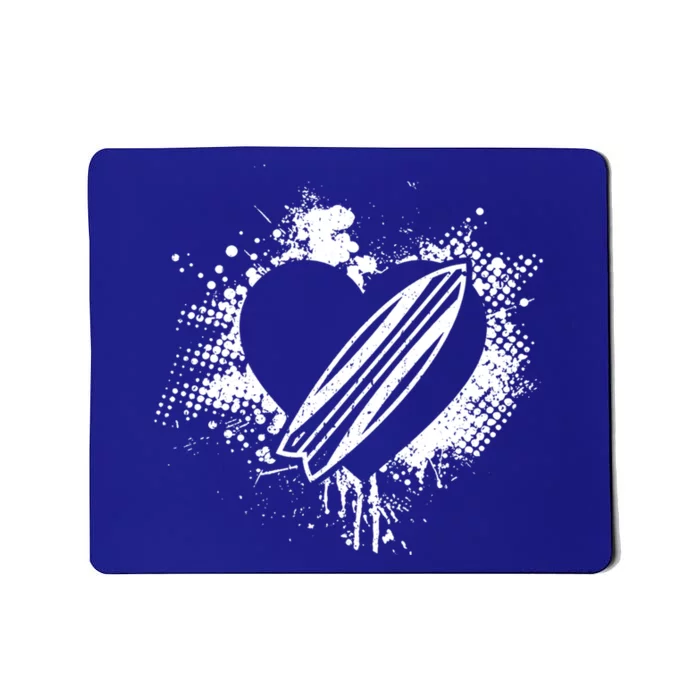 I Love Surfing Funny Surfer Surfboard Valentine's Day Gift Mousepad