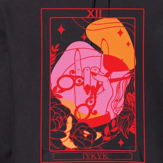 Iykyk Lesbian Sapphic Tarot Card Premium Hoodie