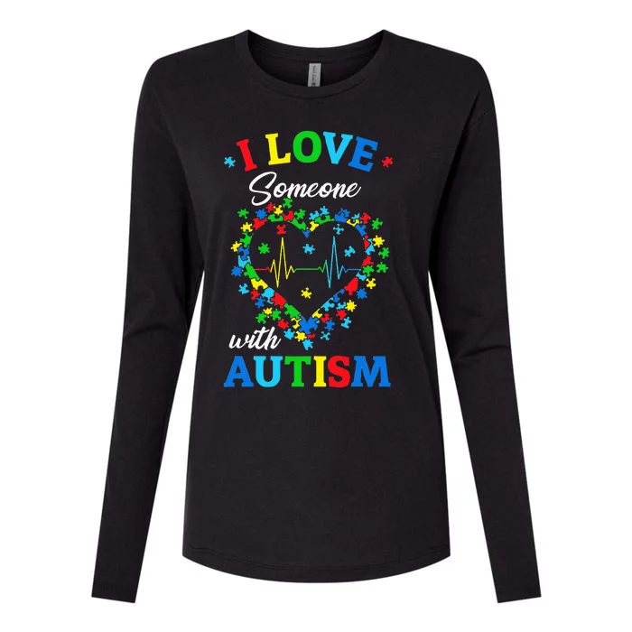 I Love Someone with Autism Awareness Womens Cotton Relaxed Long Sleeve T-Shirt