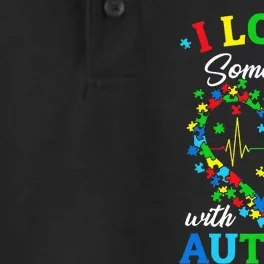 I Love Someone with Autism Awareness Dry Zone Grid Performance Polo