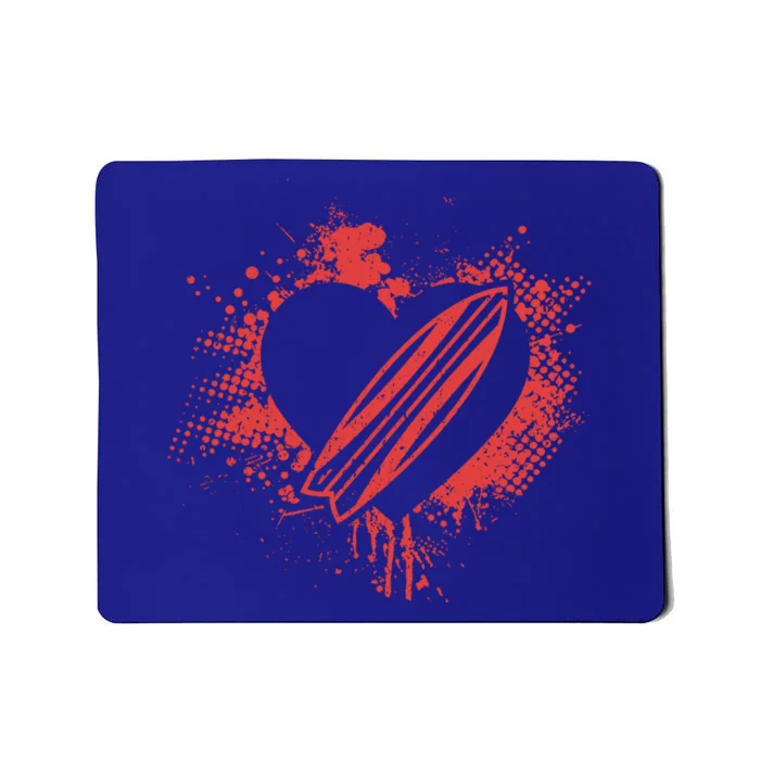 I Love Surfing Funny Surfer Surfboard Valentine's Day Gift Mousepad