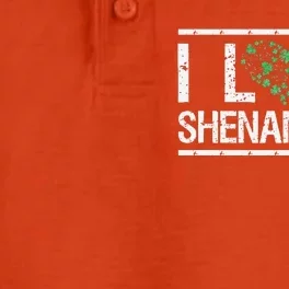 I Love Shenanigans Saint Patricks Day Irish Heart Shamrock Dry Zone Grid Performance Polo