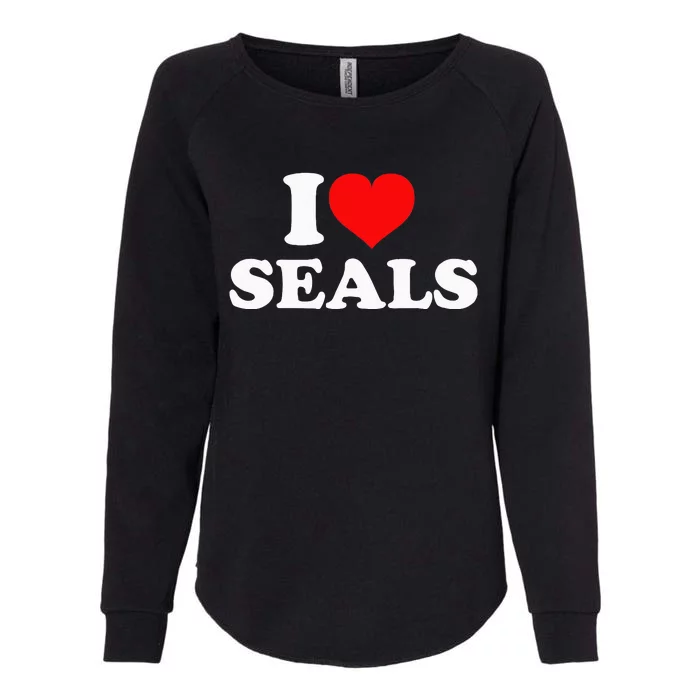 I Love Seals Womens California Wash Sweatshirt