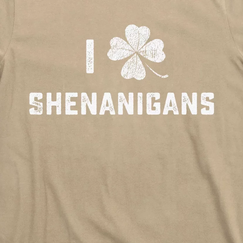 I Love Shenanigans St Patricks Day Shamrock T-Shirt