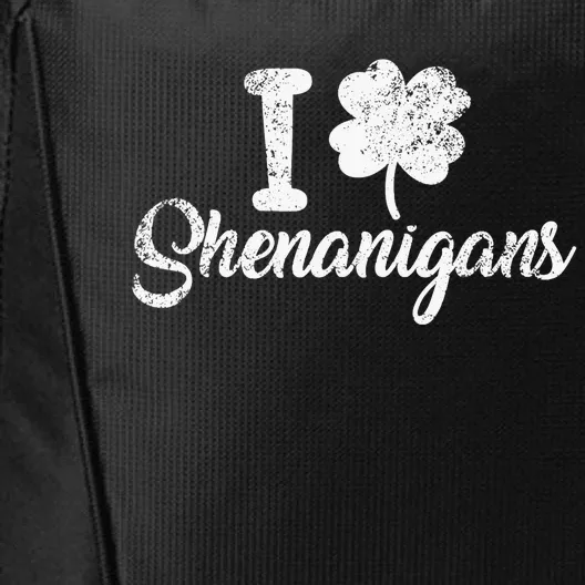 I Love Shenanigans Clover Shamrock Funny St Patrick's Day City Backpack