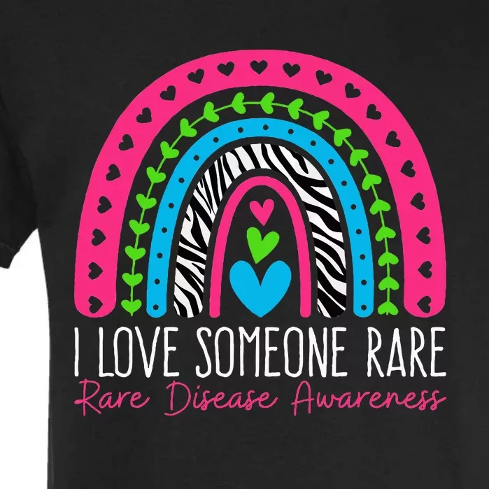 I Love Someone Rare Zebra Rainbow Rare Disease Awareness Garment-Dyed Heavyweight T-Shirt