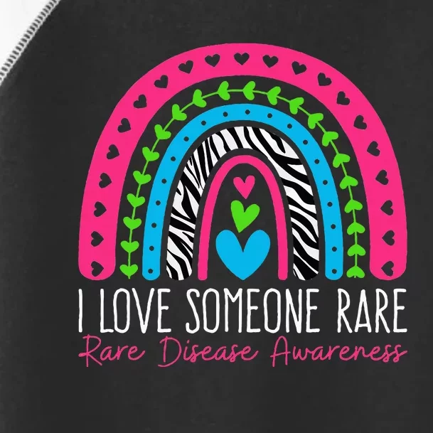 I Love Someone Rare Zebra Rainbow Rare Disease Awareness Toddler Fine Jersey T-Shirt