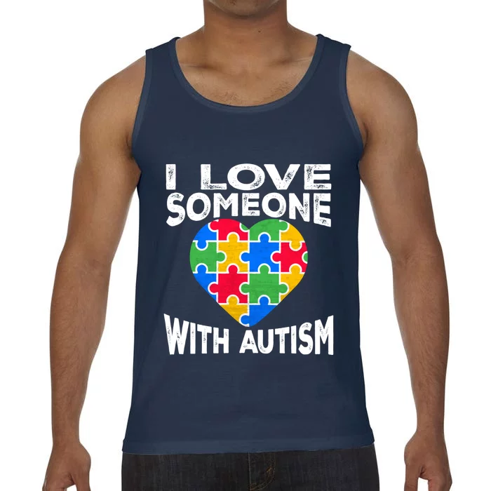 I Love Someone With Autism Awareness Cute Autistic Gift Comfort Colors® Tank Top