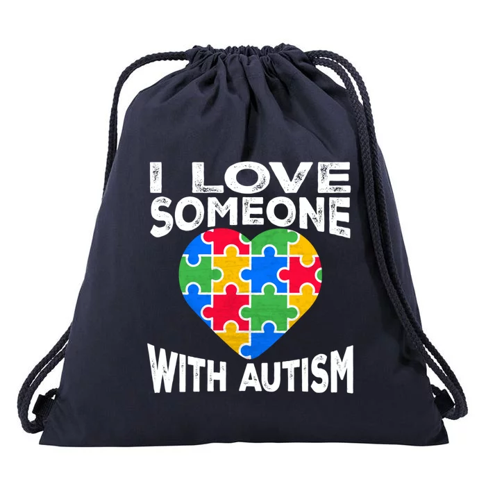 I Love Someone With Autism Awareness Cute Autistic Gift Drawstring Bag