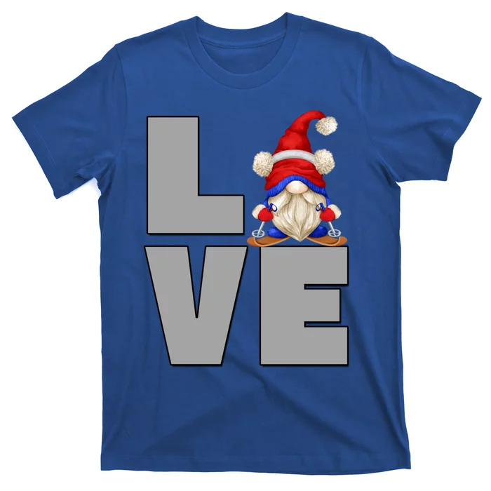 I Love Ski Dad Gnome Graphic Funny Winter Lover Gift T-Shirt