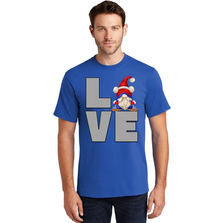 I Love Ski Dad Gnome Graphic Funny Winter Lover Gift Tall T-Shirt