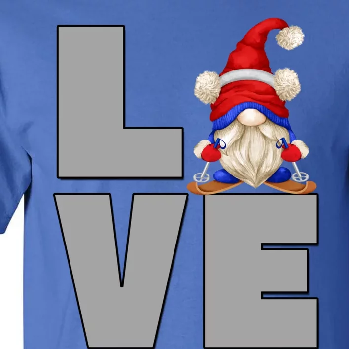 I Love Ski Dad Gnome Graphic Funny Winter Lover Gift Tall T-Shirt