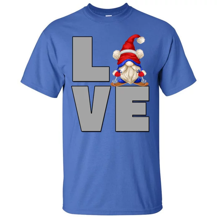 I Love Ski Dad Gnome Graphic Funny Winter Lover Gift Tall T-Shirt