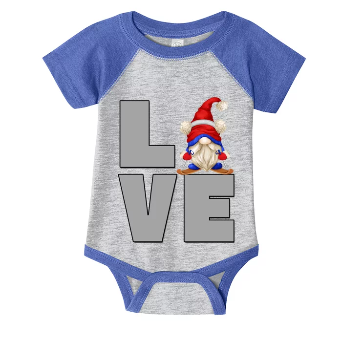 I Love Ski Dad Gnome Graphic Funny Winter Lover Gift Infant Baby Jersey Bodysuit