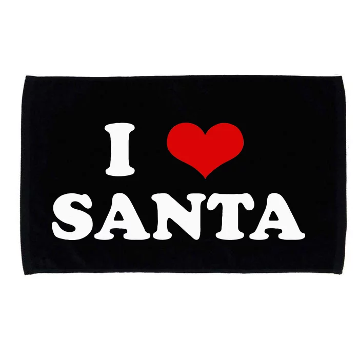 I Love Santa Funny Red Heart Love Christmas Xmas Humor Microfiber Hand Towel