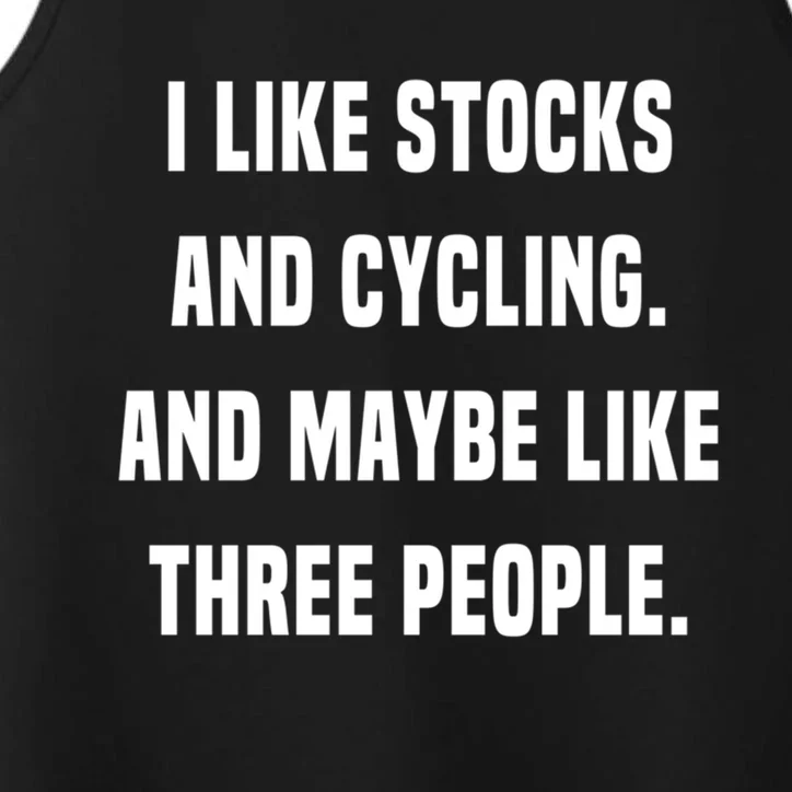 I Like Stocks And Cycling Funny Day Trader Stock Market Gift Performance Tank