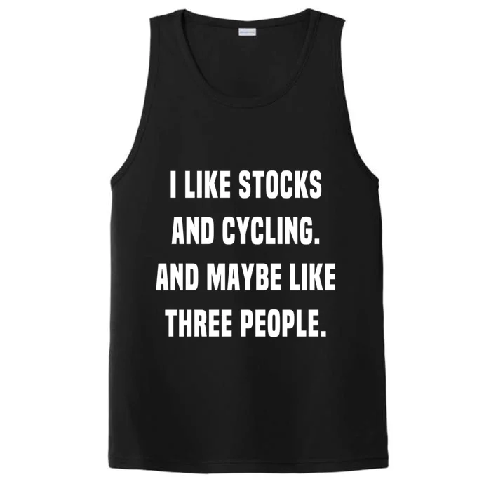 I Like Stocks And Cycling Funny Day Trader Stock Market Gift Performance Tank