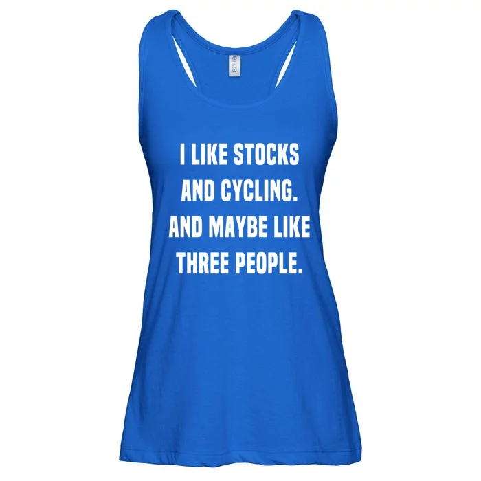 I Like Stocks And Cycling Funny Day Trader Stock Market Gift Ladies Essential Flowy Tank