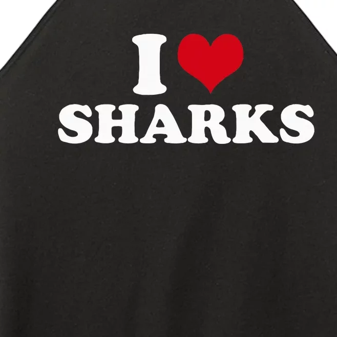 I Love Sharks Women’s Perfect Tri Rocker Tank