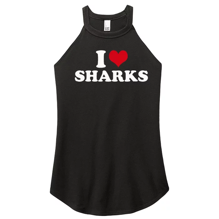 I Love Sharks Women’s Perfect Tri Rocker Tank