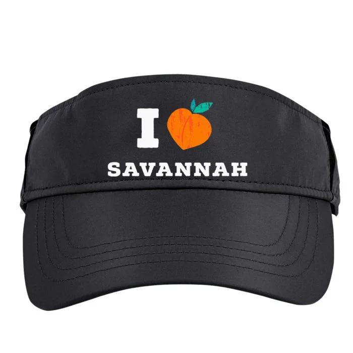 I Love Savannah Georgia Minimal Savannah Ga Peach Adult Drive Performance Visor