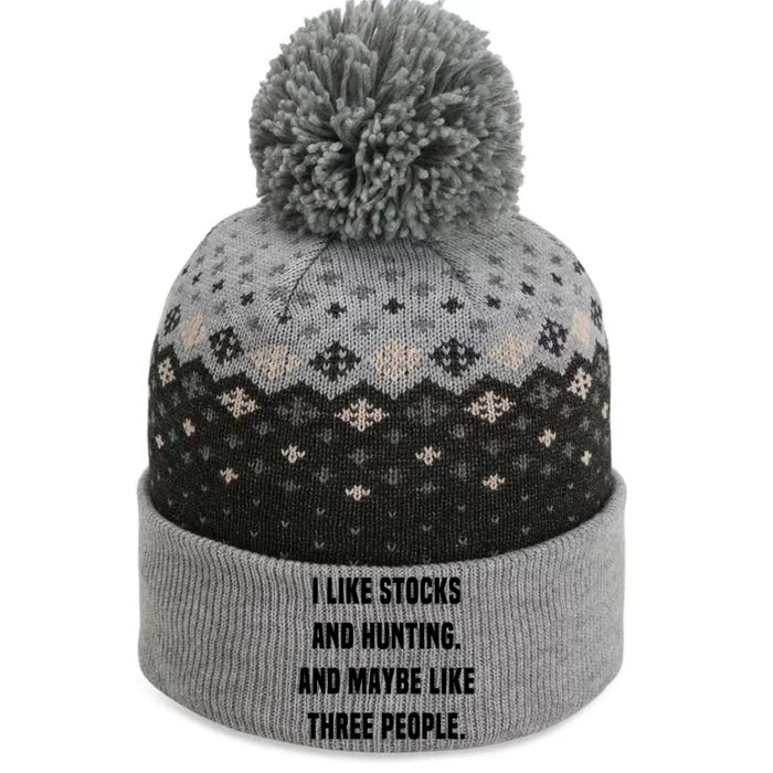 I Like Stocks And Hunting Funny Day Trader Stock Market Gift The Baniff Cuffed Pom Beanie