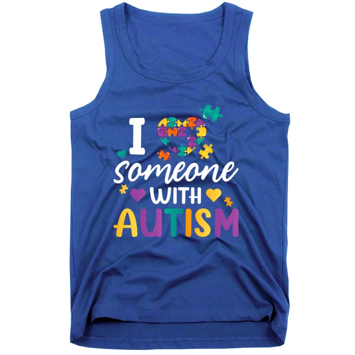 I Love Someone With Autism Awareness Month Support Meaningful Gift Tank Top