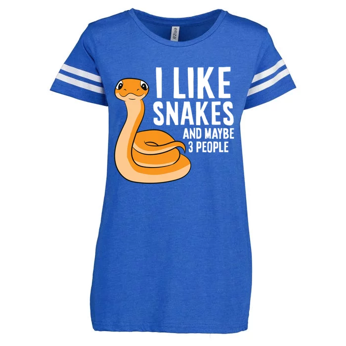 I Like Snakes And Maybe 3 People Snake Reptile Lover Cool Gift Enza Ladies Jersey Football T-Shirt