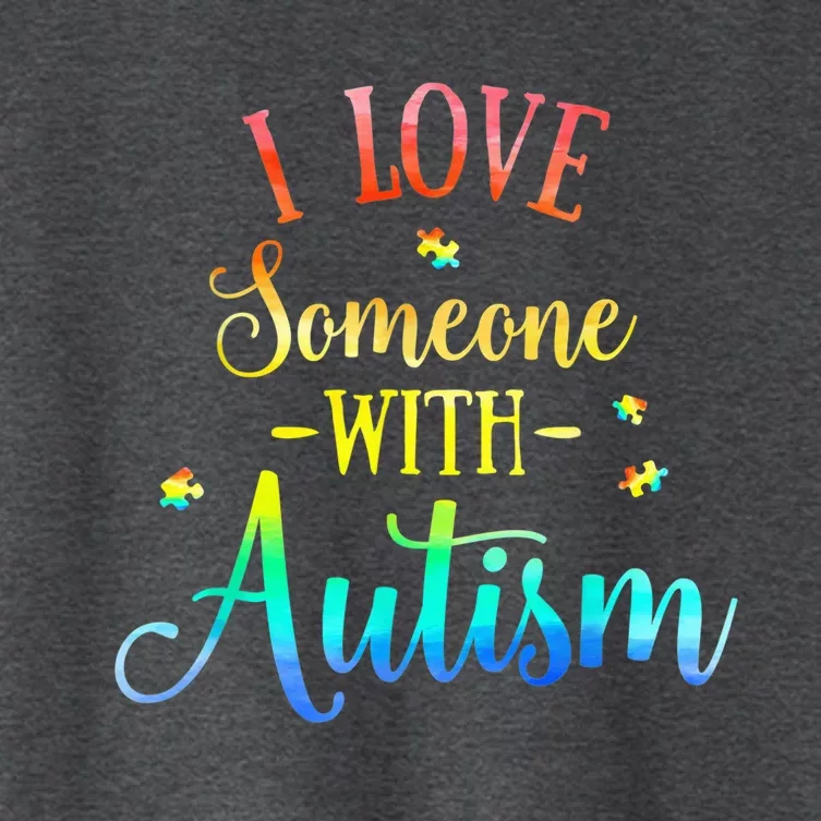 I Love Someone with Autism Awareness  Wo kid Shirt Women's Crop Top Tee