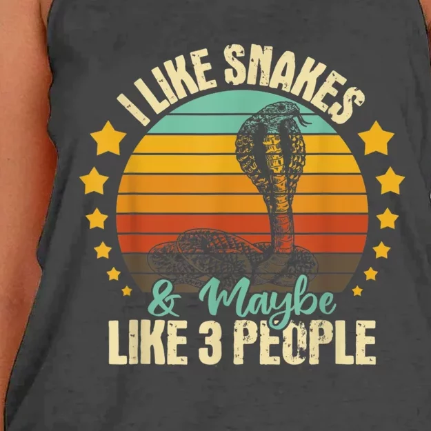 I Like Snakes & Maybe Like 3 People Snake Reptile Love Women's Knotted Racerback Tank