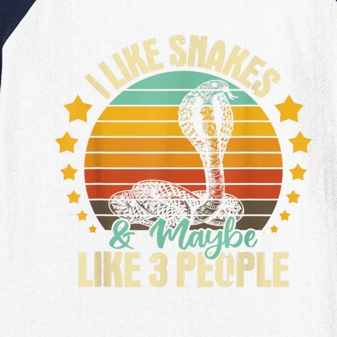 I Like Snakes & Maybe Like 3 People Snake Reptile Love Baseball Sleeve Shirt