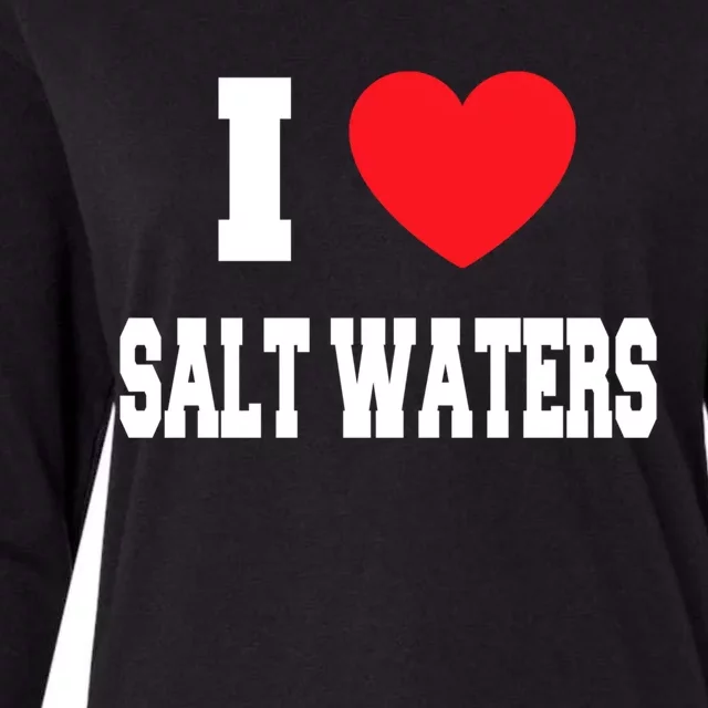 I Love Salt Waters Gift Womens Cotton Relaxed Long Sleeve T-Shirt