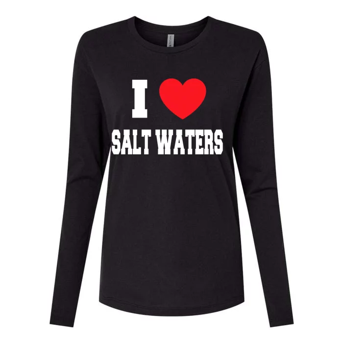 I Love Salt Waters Gift Womens Cotton Relaxed Long Sleeve T-Shirt