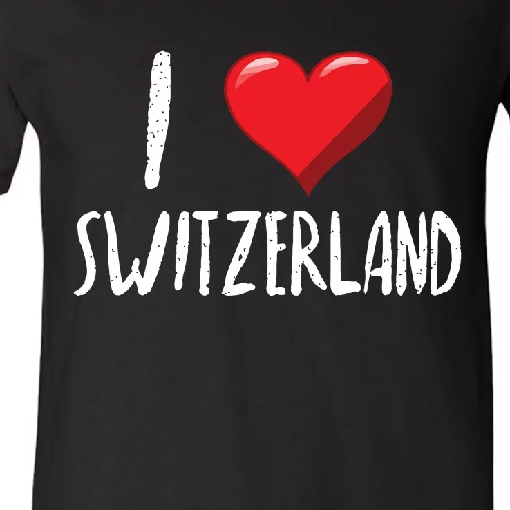 I Love Switzerland Traveler Souvenir V-Neck T-Shirt