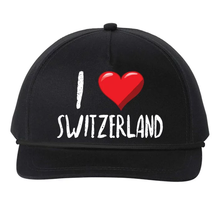 I Love Switzerland Traveler Souvenir Snapback Five-Panel Rope Hat