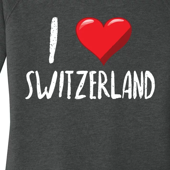 I Love Switzerland Traveler Souvenir Women's Perfect Tri Tunic Long Sleeve Shirt