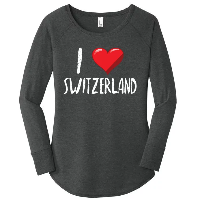 I Love Switzerland Traveler Souvenir Women's Perfect Tri Tunic Long Sleeve Shirt