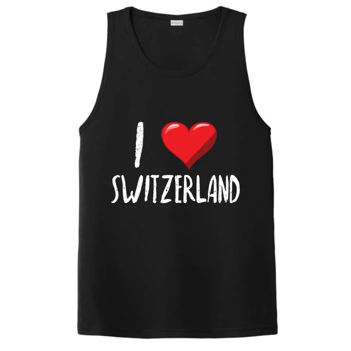 I Love Switzerland Traveler Souvenir Performance Tank