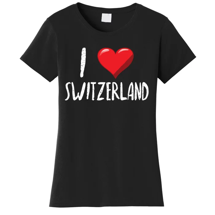 I Love Switzerland Traveler Souvenir Women's T-Shirt