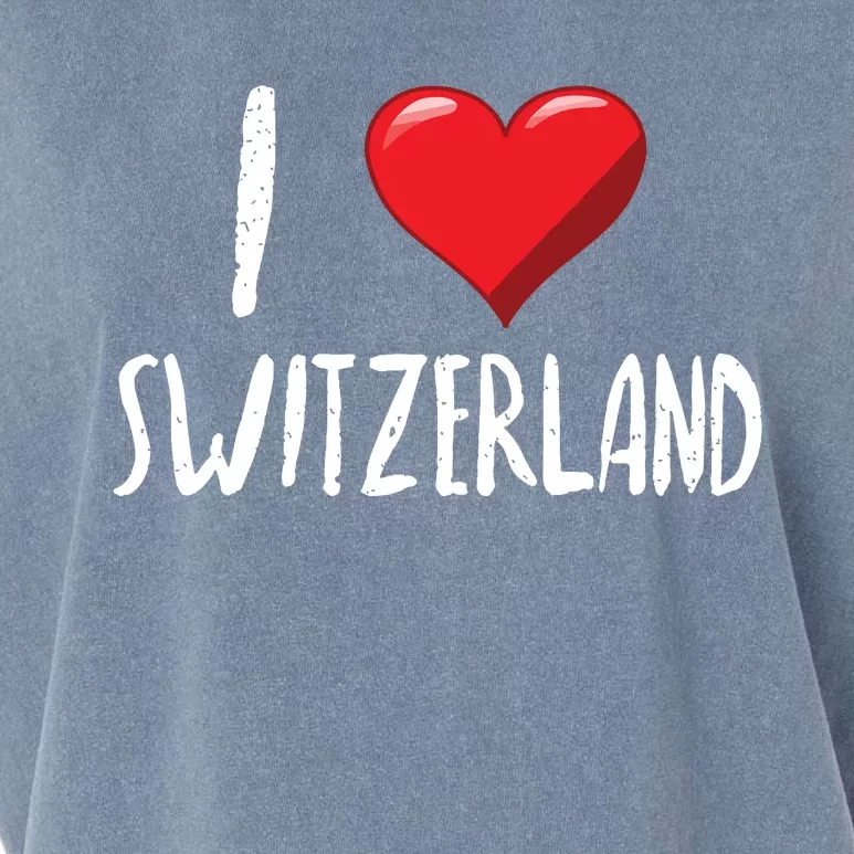 I Love Switzerland Traveler Souvenir Garment-Dyed Women's Muscle Tee