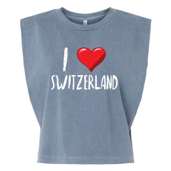 I Love Switzerland Traveler Souvenir Garment-Dyed Women's Muscle Tee