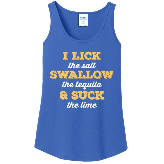 I Lick Salt Swallow Tequila Suck Lime Funny Mexican Ing Cute Gift Ladies Essential Tank