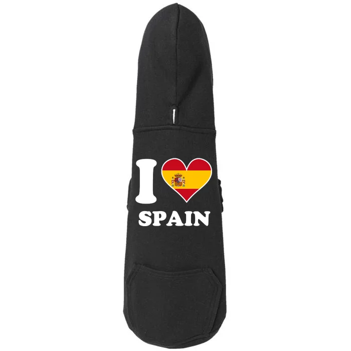 I Love Spain Spanish Flag Heart Doggie 3-End Fleece Hoodie