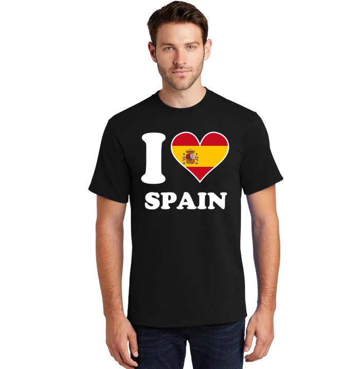 I Love Spain Spanish Flag Heart Tall T-Shirt