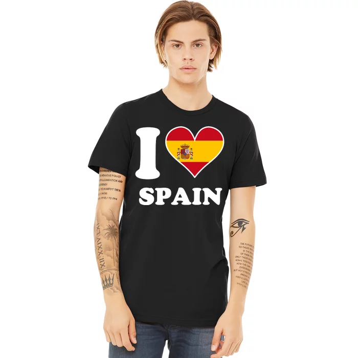 I Love Spain Spanish Flag Heart Premium T-Shirt