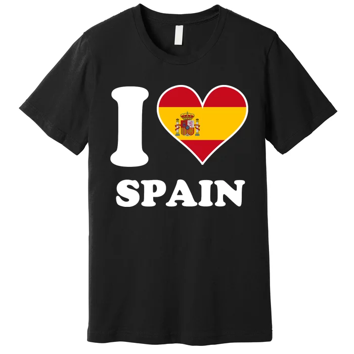 I Love Spain Spanish Flag Heart Premium T-Shirt